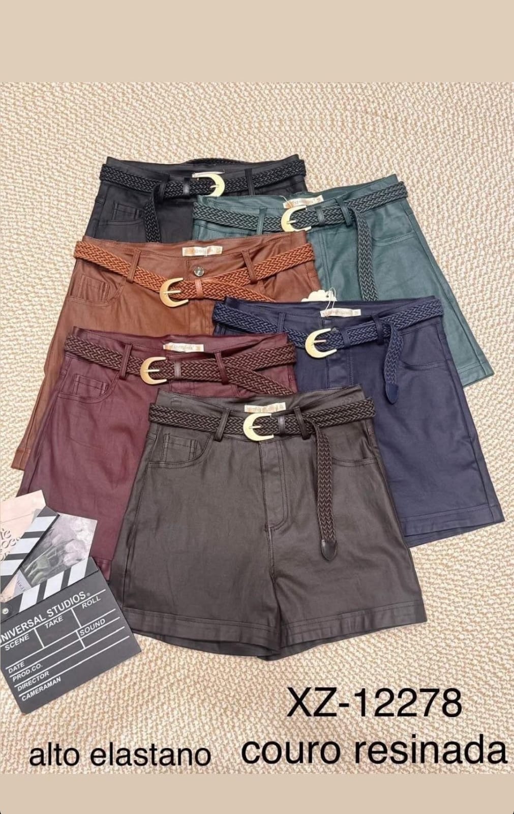 Short Resinado Feminino com Alta Elasticidade