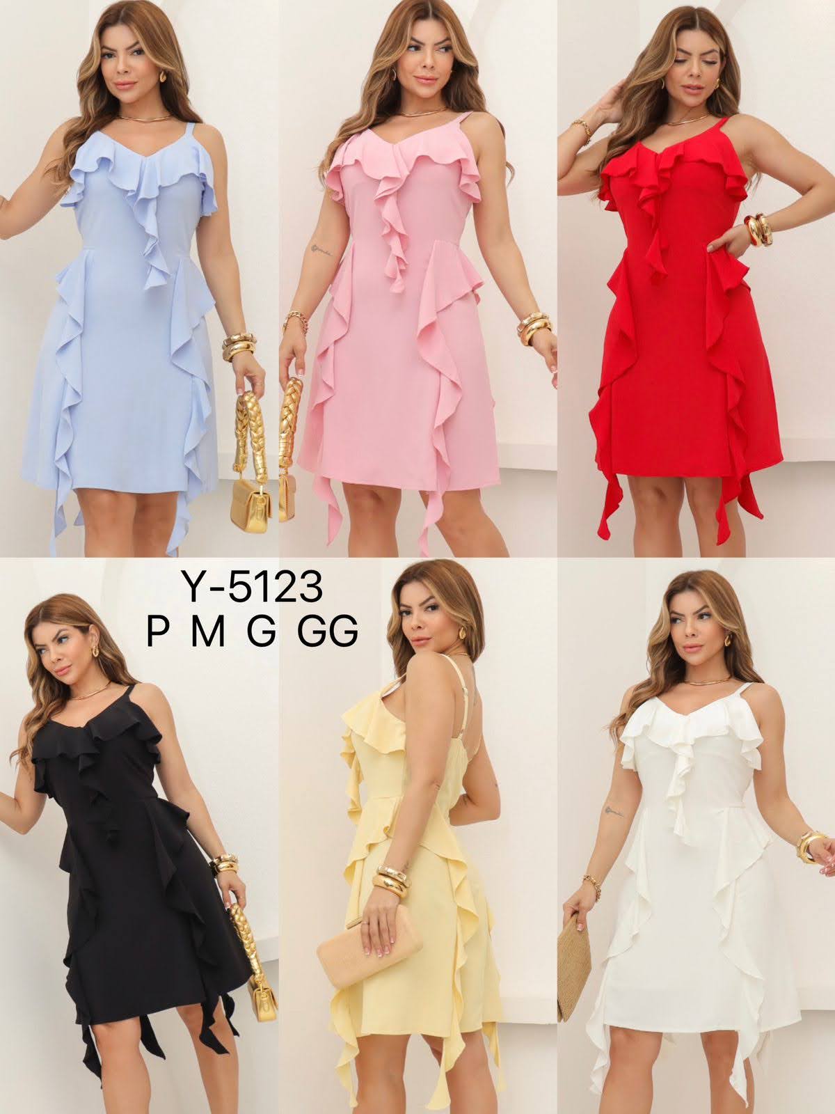Vestido Alça com Babado