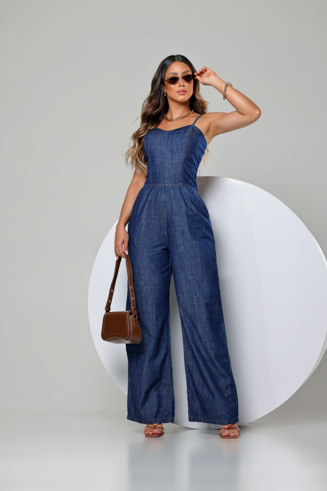 Macacão Jeans Longo